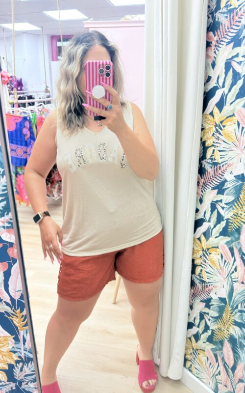 Camiseta tirantes letras adoro