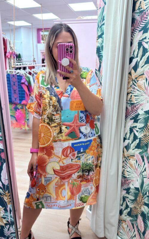 Vestido tela estampado toscana