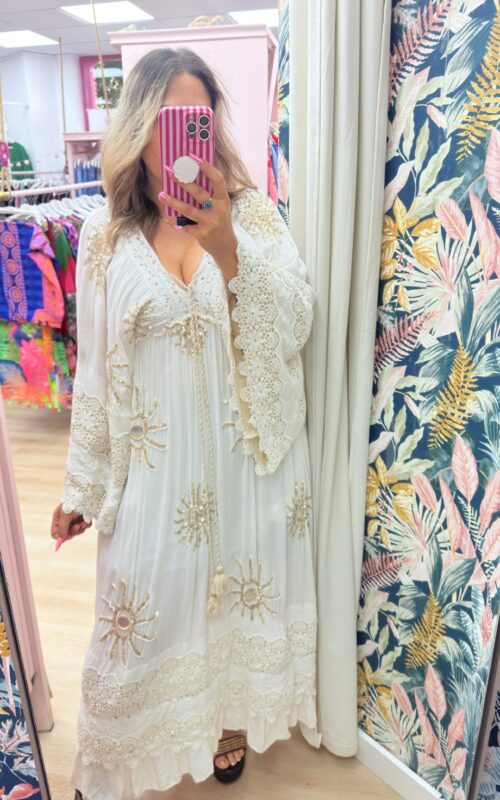 Vestido boho ibicenco dorado