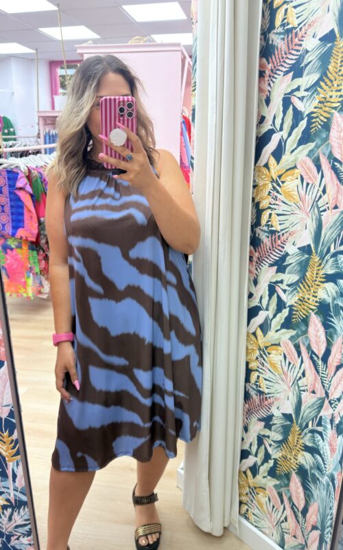 Vestido licra fria cuello