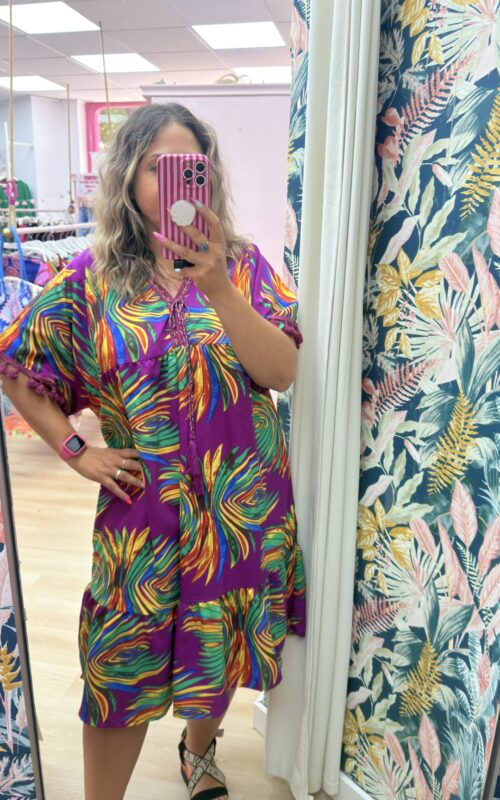 Vestido morado tela