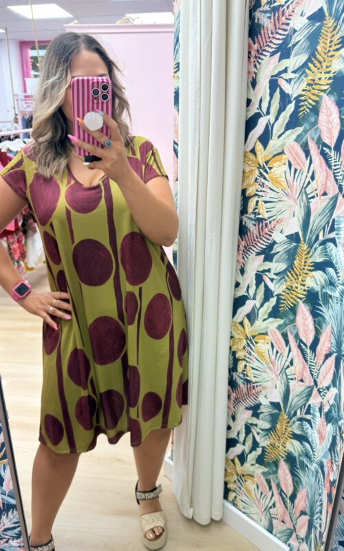 Vestido circulos licra fria