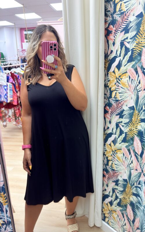 Vestido broche lateral negro
