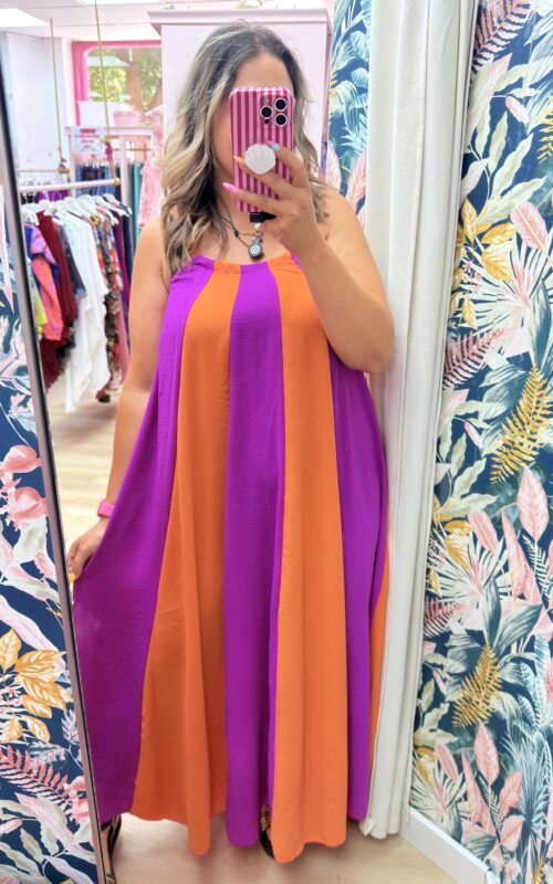 Vestido bicolor buganvilla
