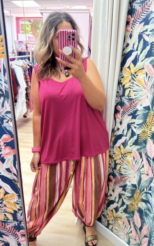 Camiseta licra fria fucsia