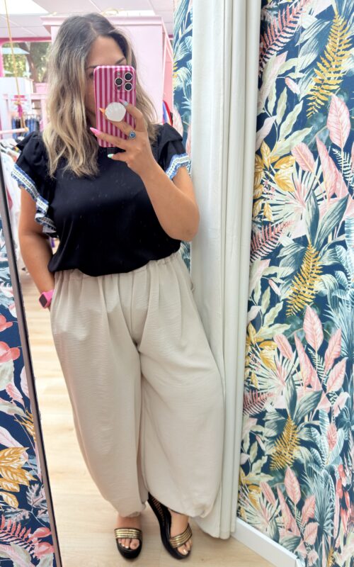 Pantalon bombacho beige