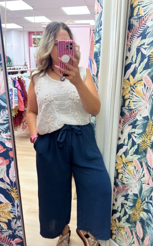 Pantalon lazo tobillero colores