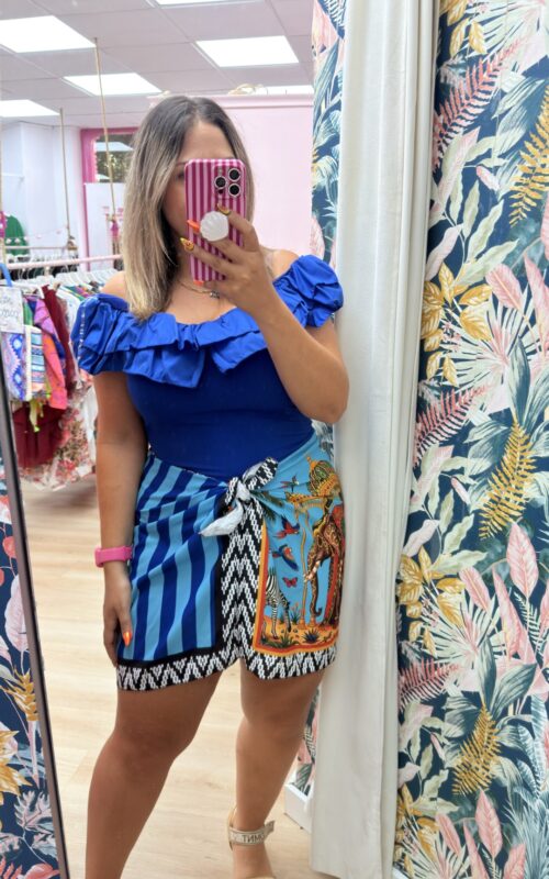 Falda pañuelo azul