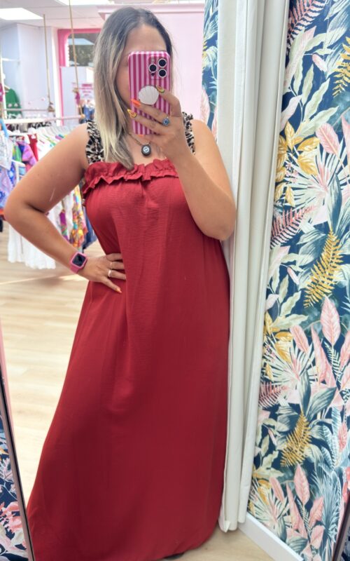 Vestido tirante leopardo