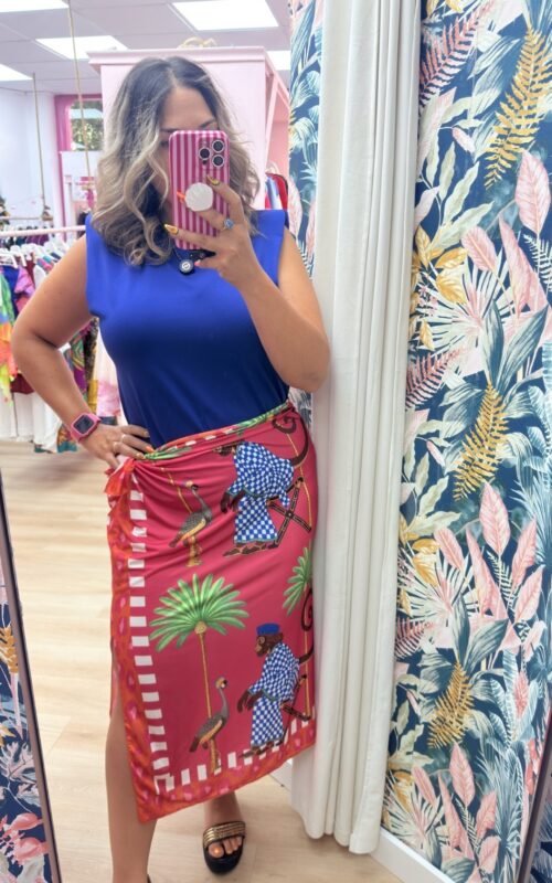 Falda midi elastica pañuelo