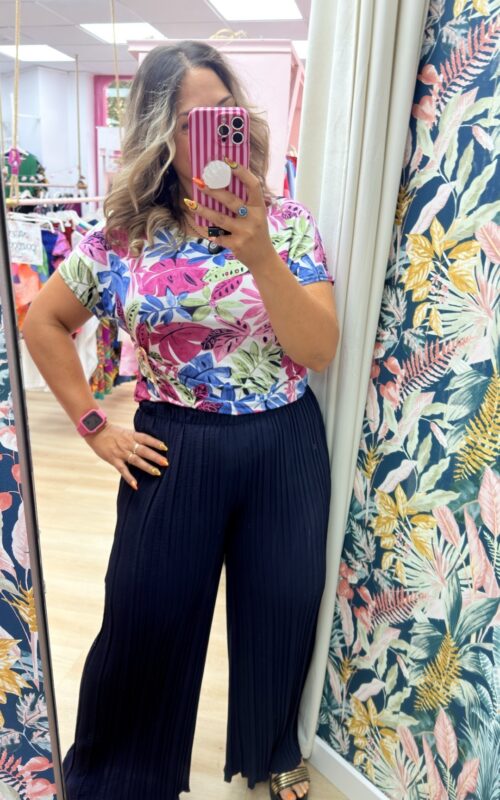 Pantalon plisado marino