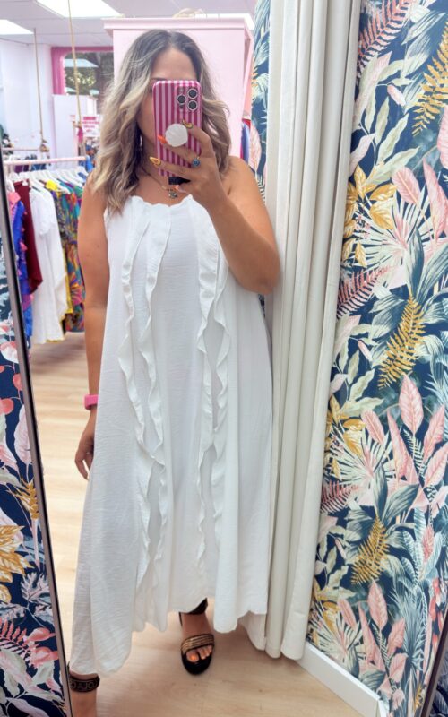 Vestido volantitos blanco
