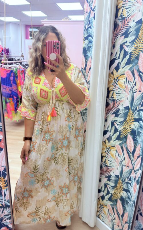 Vestido boho fluor