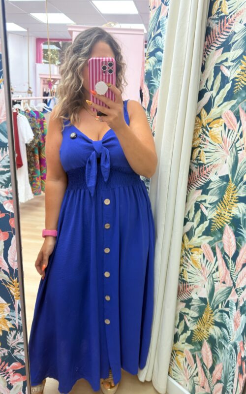 Vestido anudado botones colores