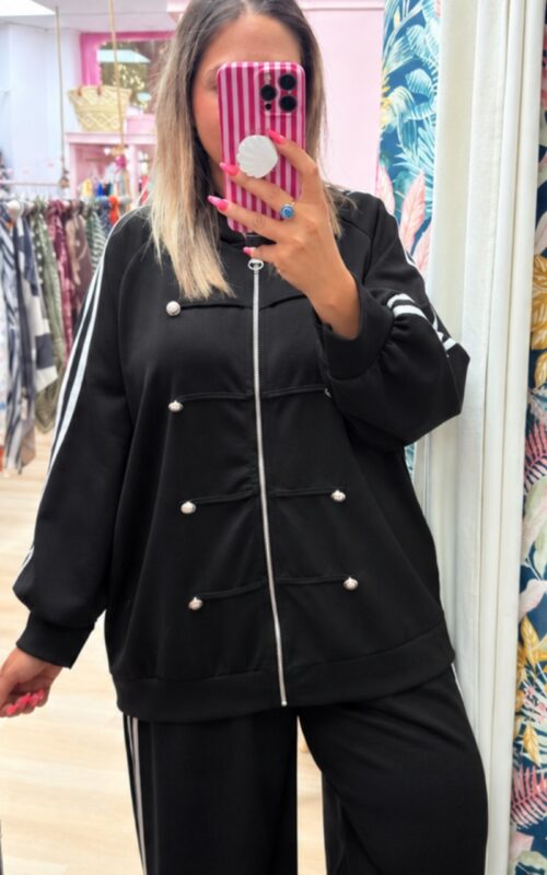 Conjunto rayas laterales negro
