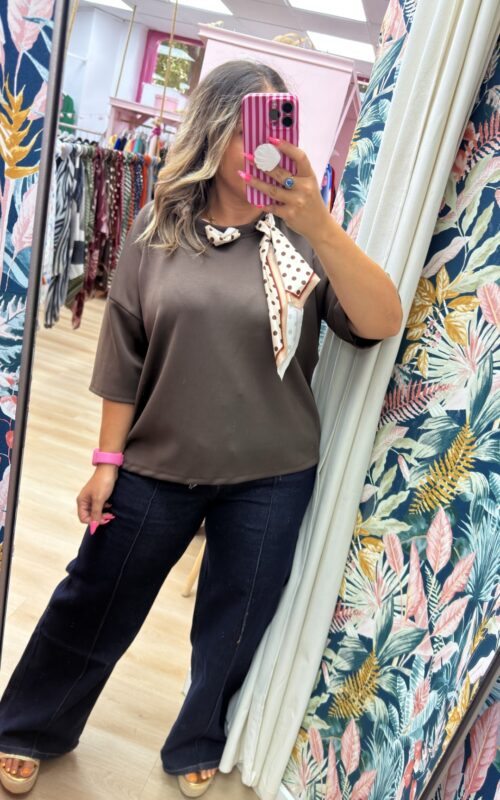 Camiseta pañuelo Marron