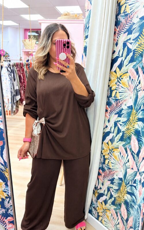 Conjunto elastico lazo lateral marron