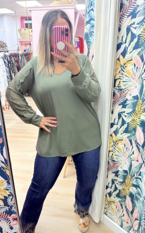 Camiseta canale encaje verde