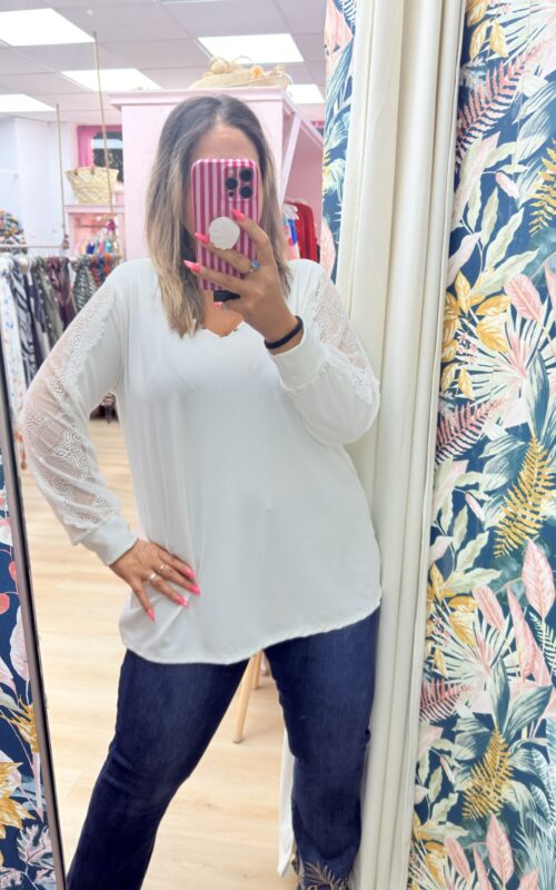 Camiseta canale encaje blanca