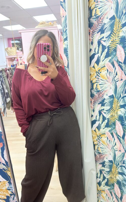 Pantalon sin arrugas marron