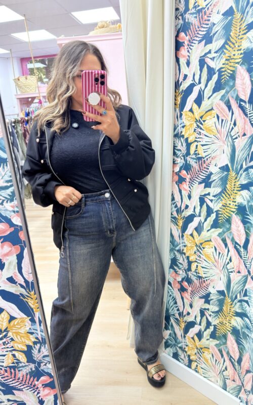 Pantalon bombacho desgastado