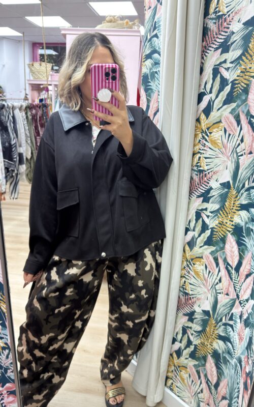Chaqueta ante y cuello piel