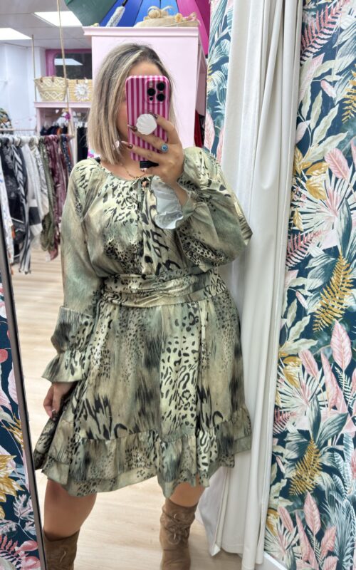 Vestido estampado verde
