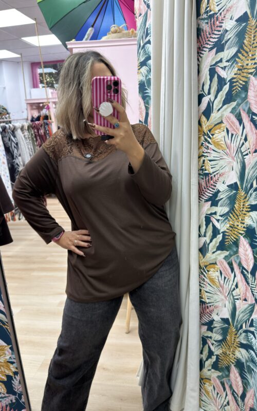 Pantalon vaquero ancho gris